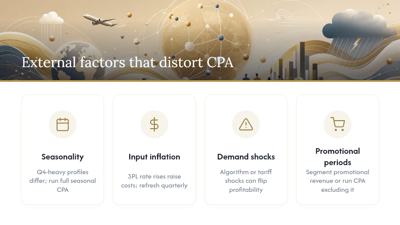 How external factors and seasonality affect your CPA results: overview diagram