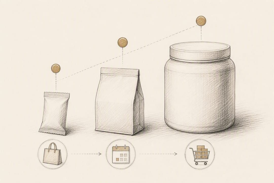Illustrated pack price ladder by occasion