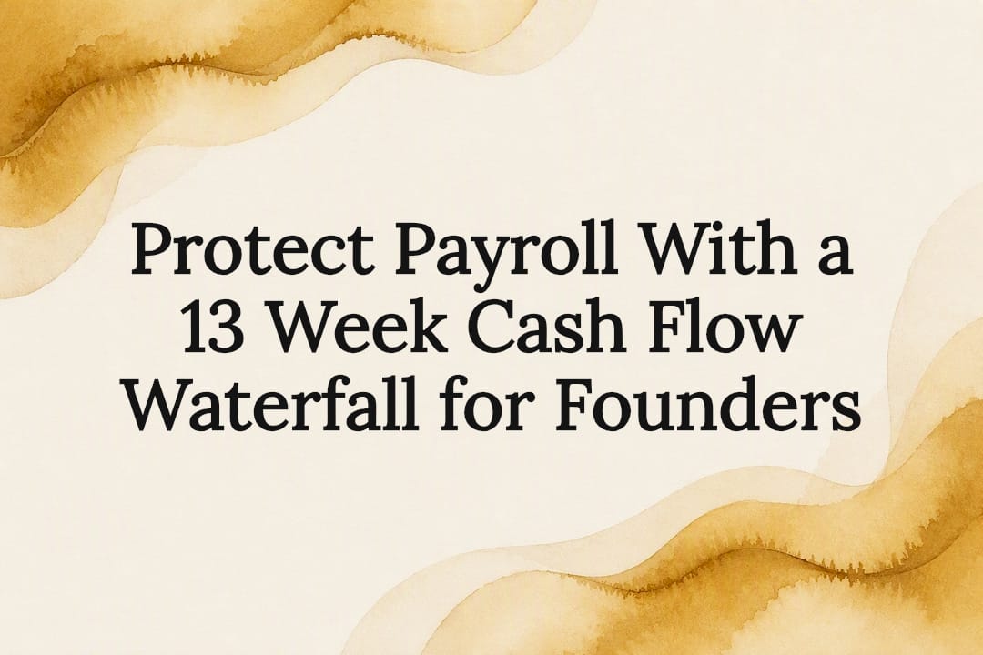 Decorative cash flow waterfall title card