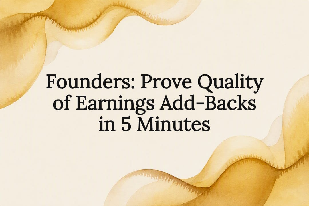 Decorative earnings add-backs title card