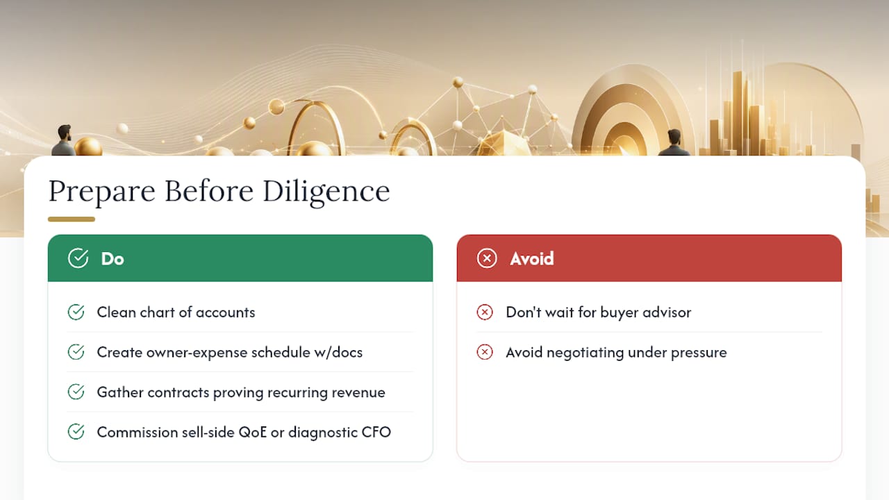 Prepare Before Diligence, Not During It: overview diagram