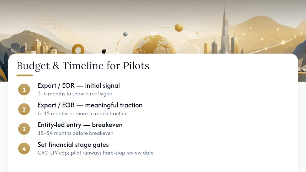 Expansion timelines and financial stage gates