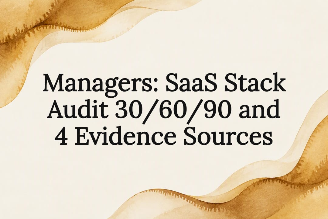 Decorative SaaS audit title card illustration