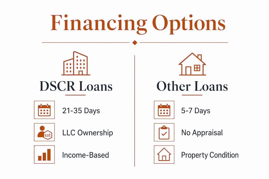 Infographic comparing rental property financing options
