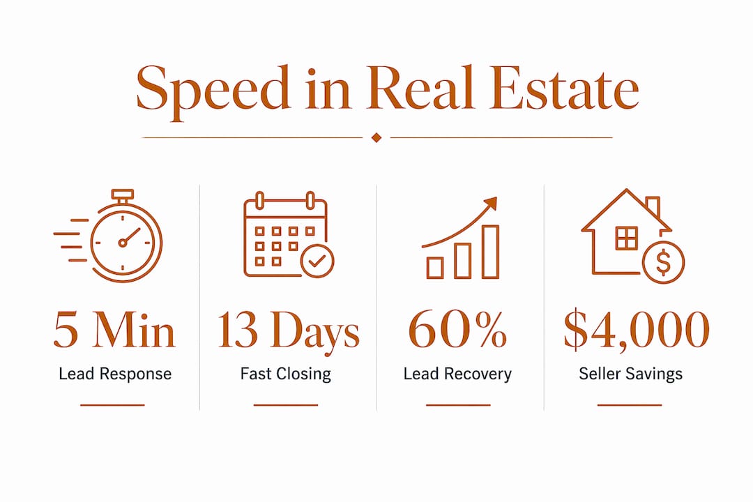 Infographic showing speed benefits in real estate investing