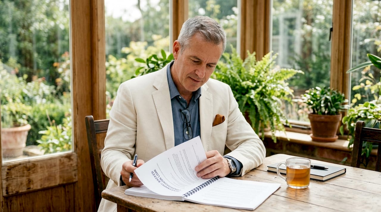 Hands reviewing government-backed loan documents
