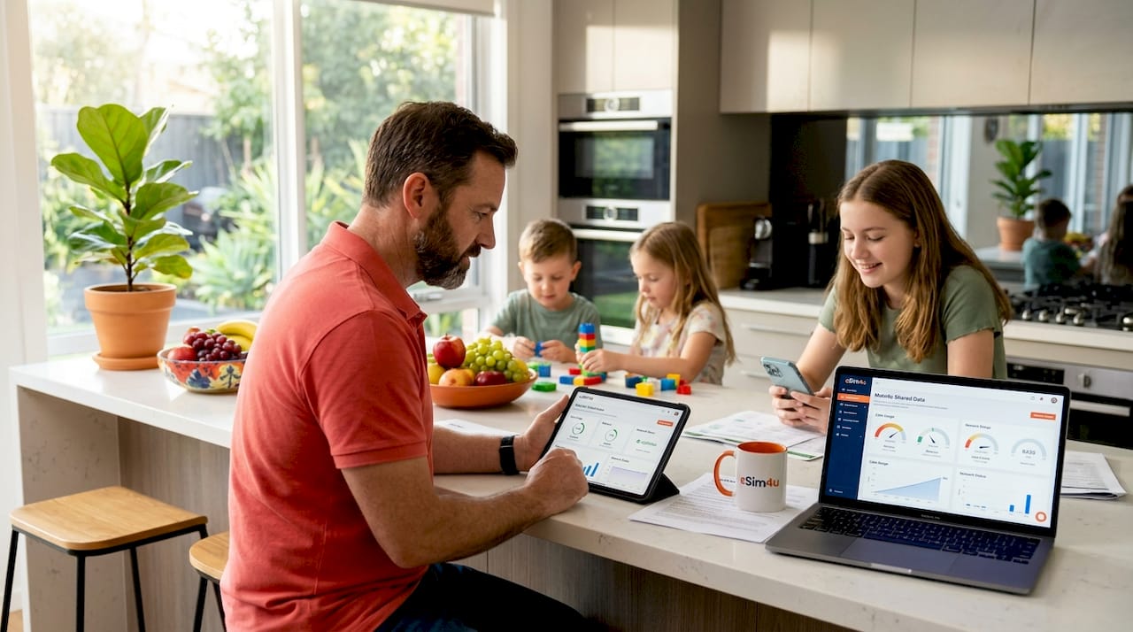 Family sharing data plan on devices