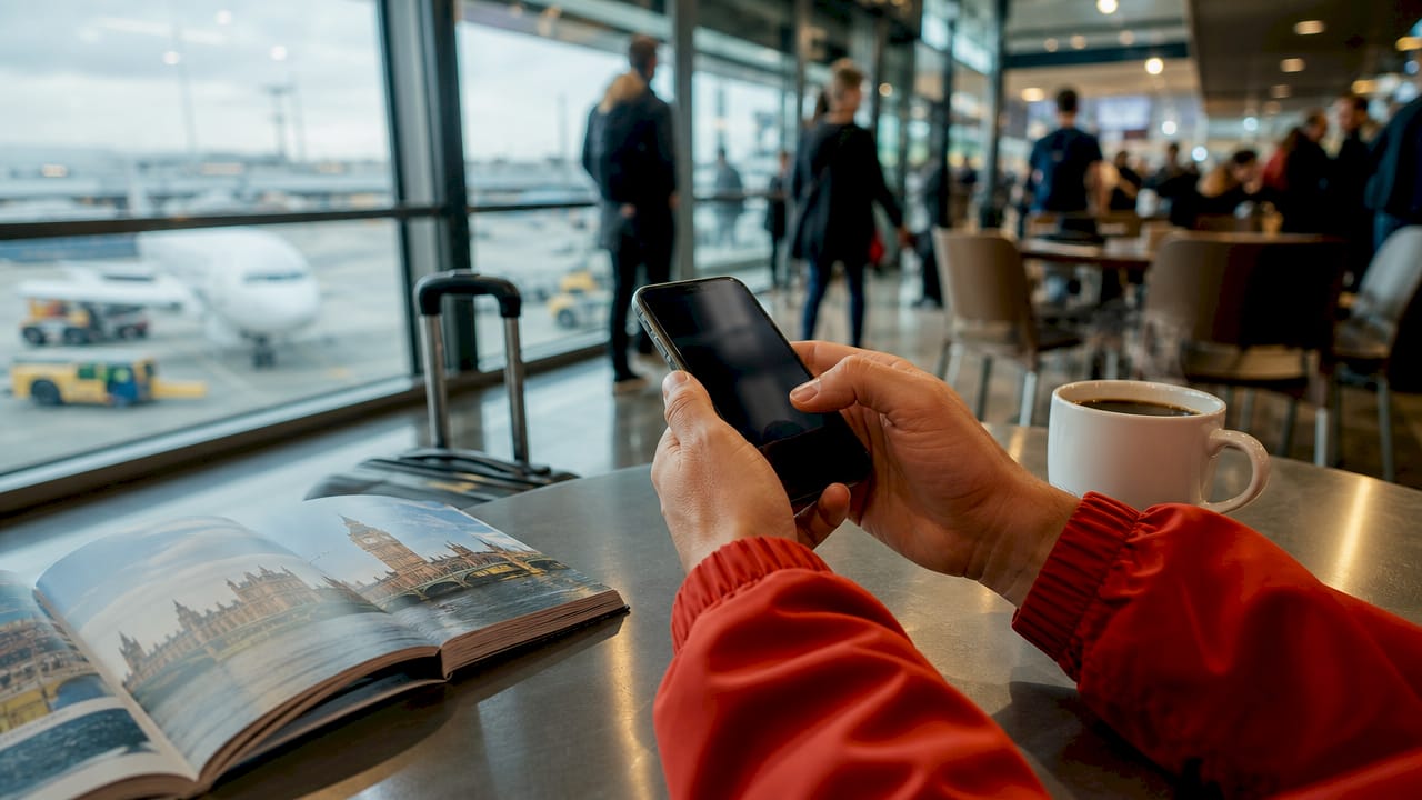 Hands reviewing short-duration UK eSIM plans on phone