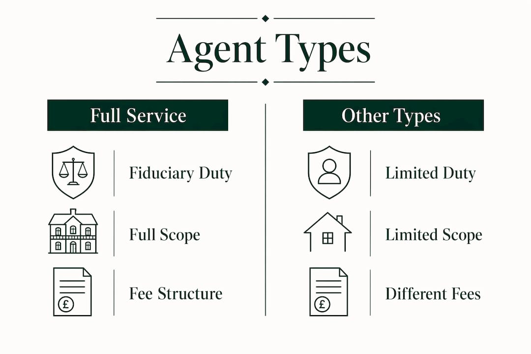 Infographic comparing buyer agent service types