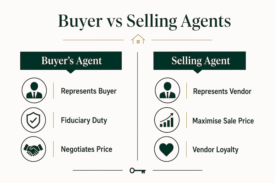 Infographic comparing buyer and selling agents