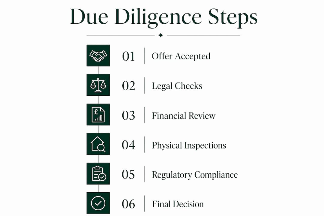 Infographic showing property due diligence steps