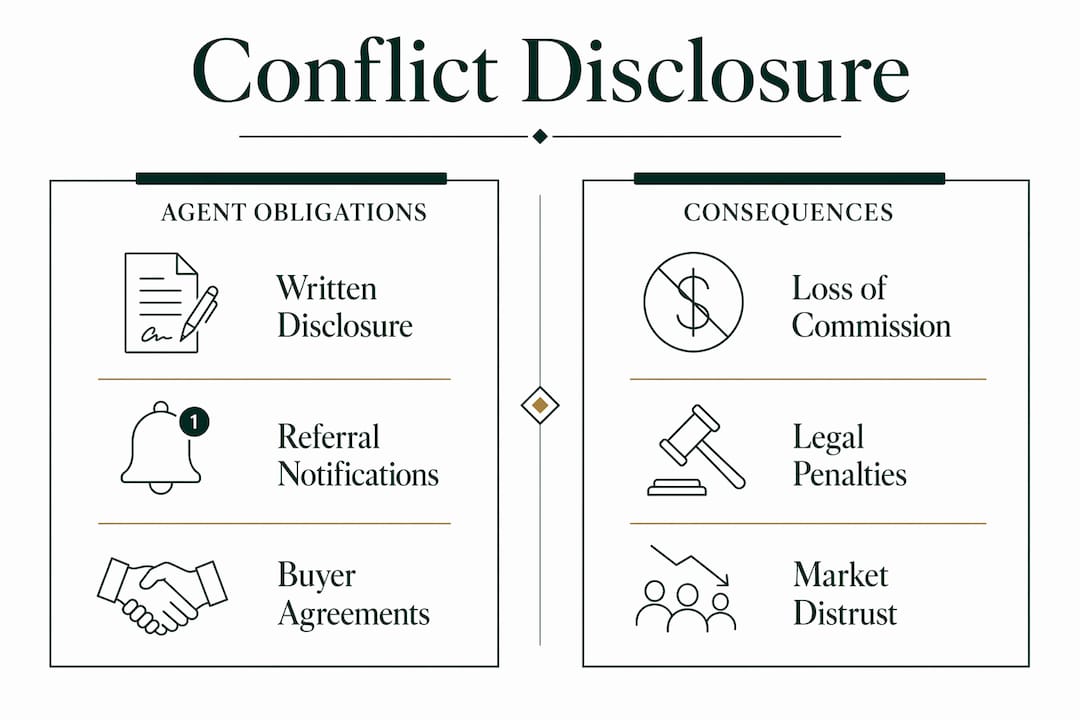 Infographic comparing agent obligations and consequences