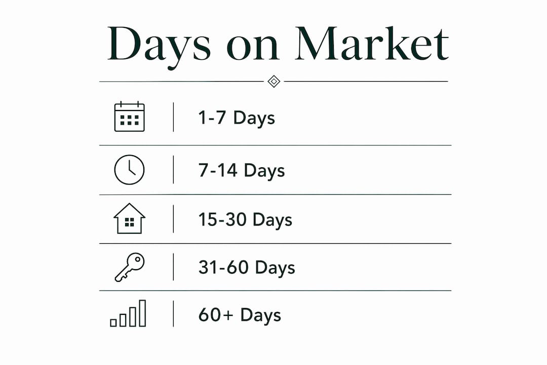 Infographic illustrating days on market stages