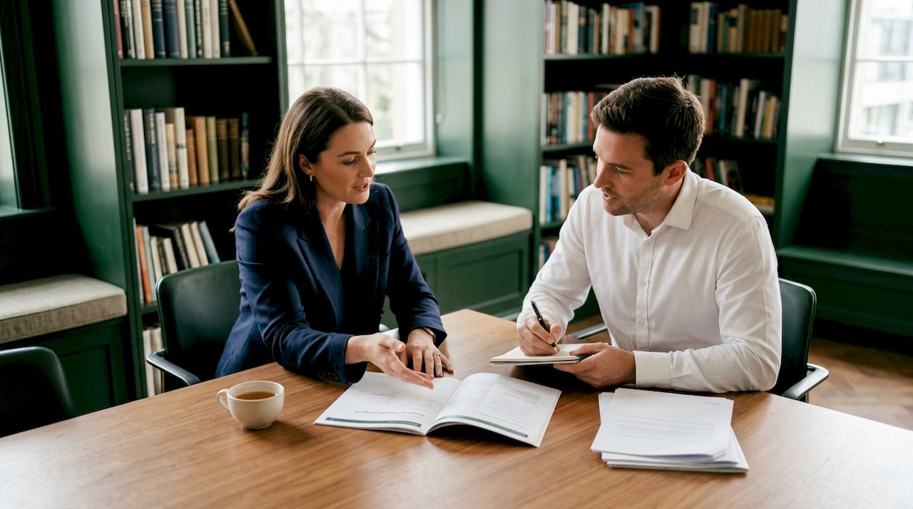 Professionals comparing property assessment reports