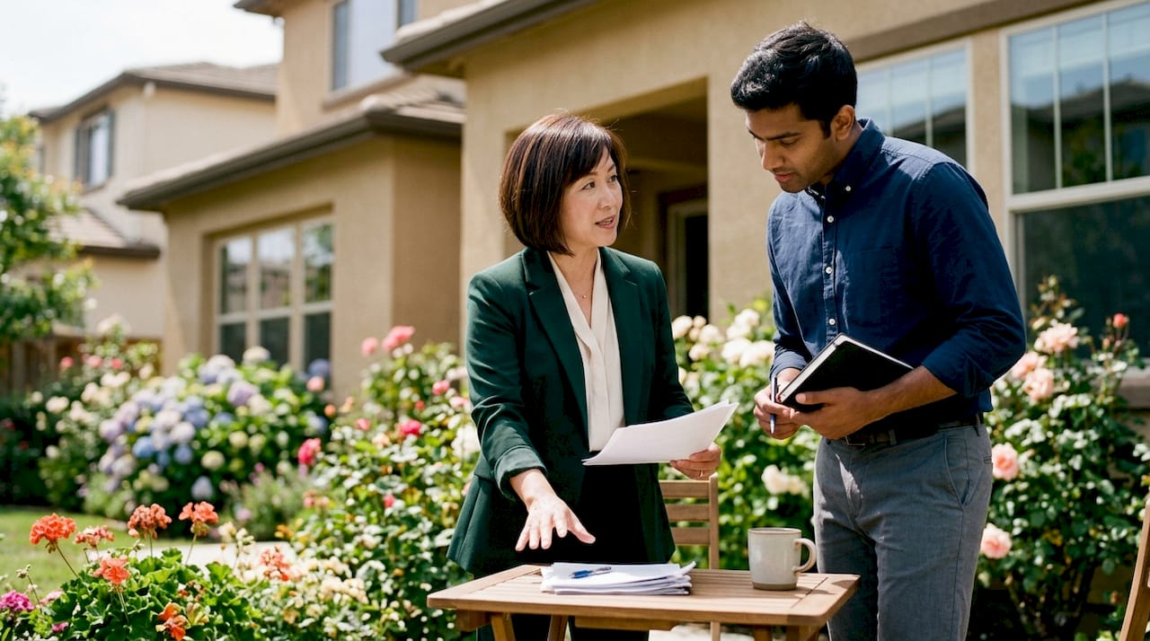 Realtor explaining eligibility to first home buyer
