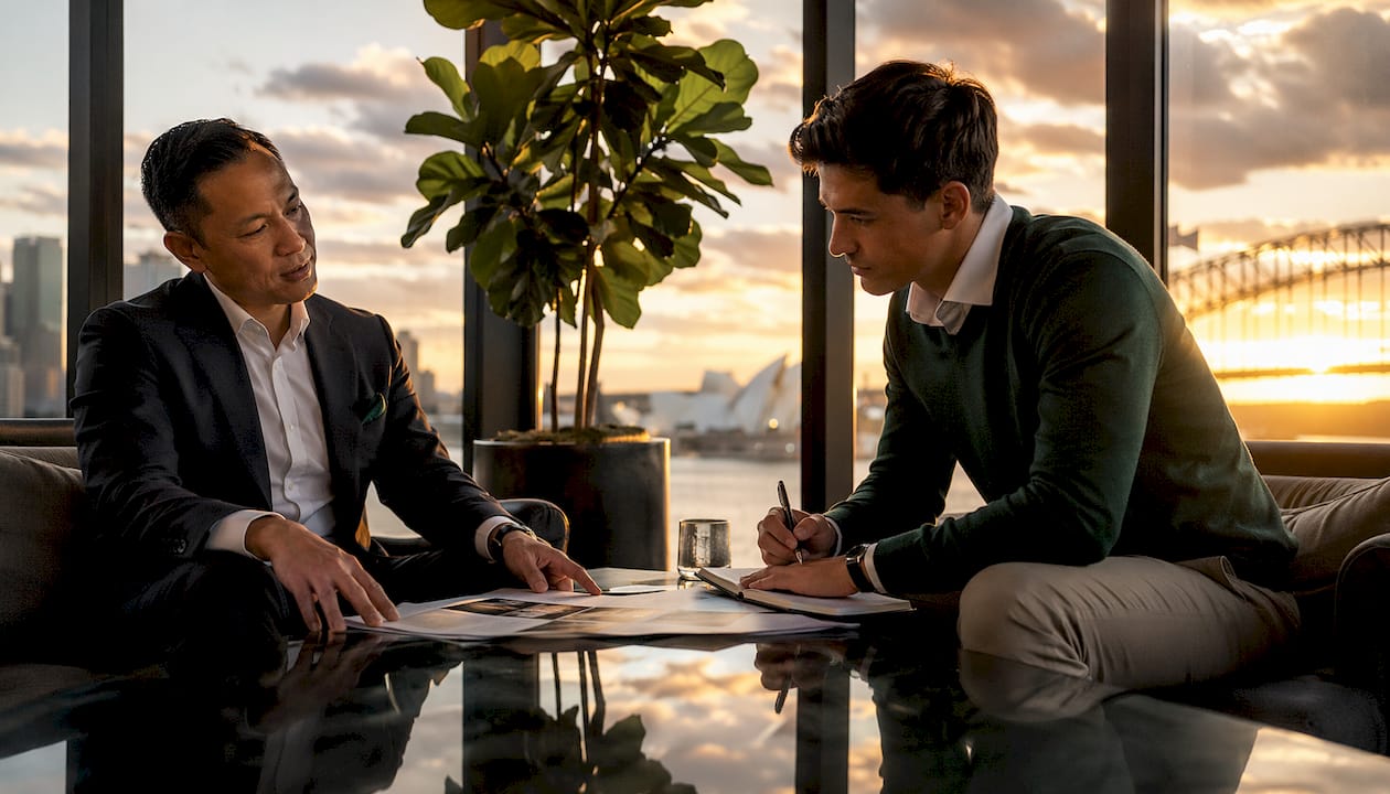 Sydney agents discussing property negotiation