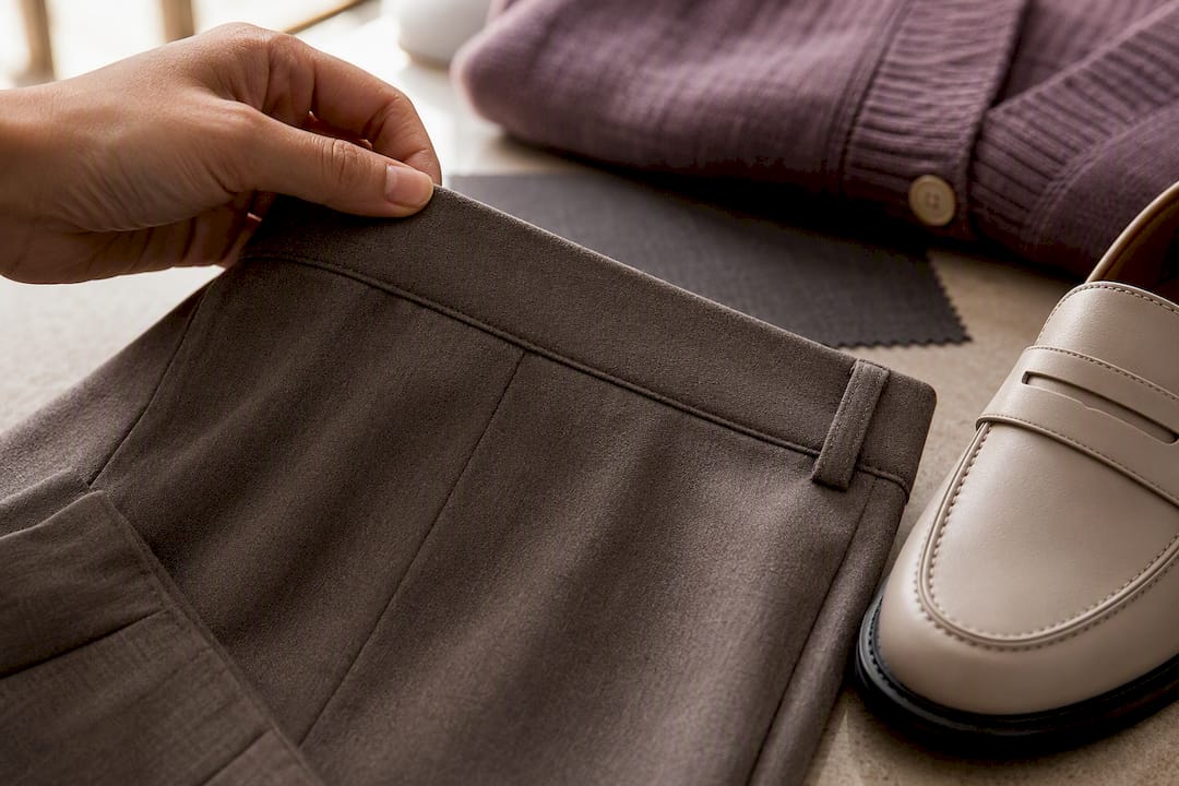 Stretch trouser and cushioned loafer details