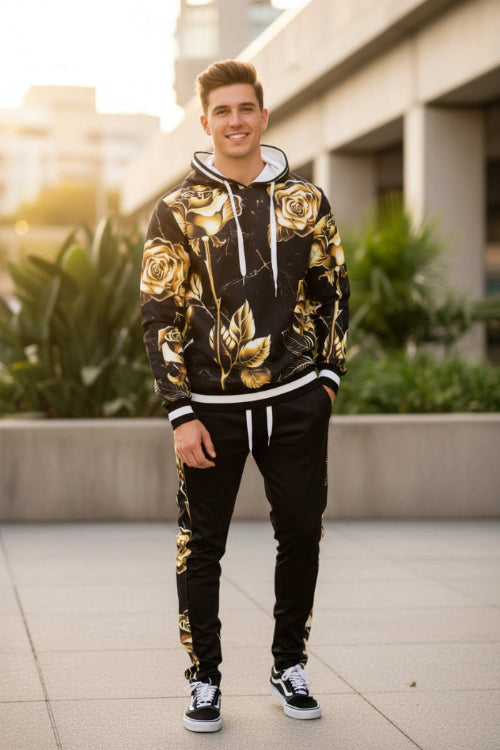 Printed Hoodie & Sweat Set | Stylish Matching Sweatshirt Set