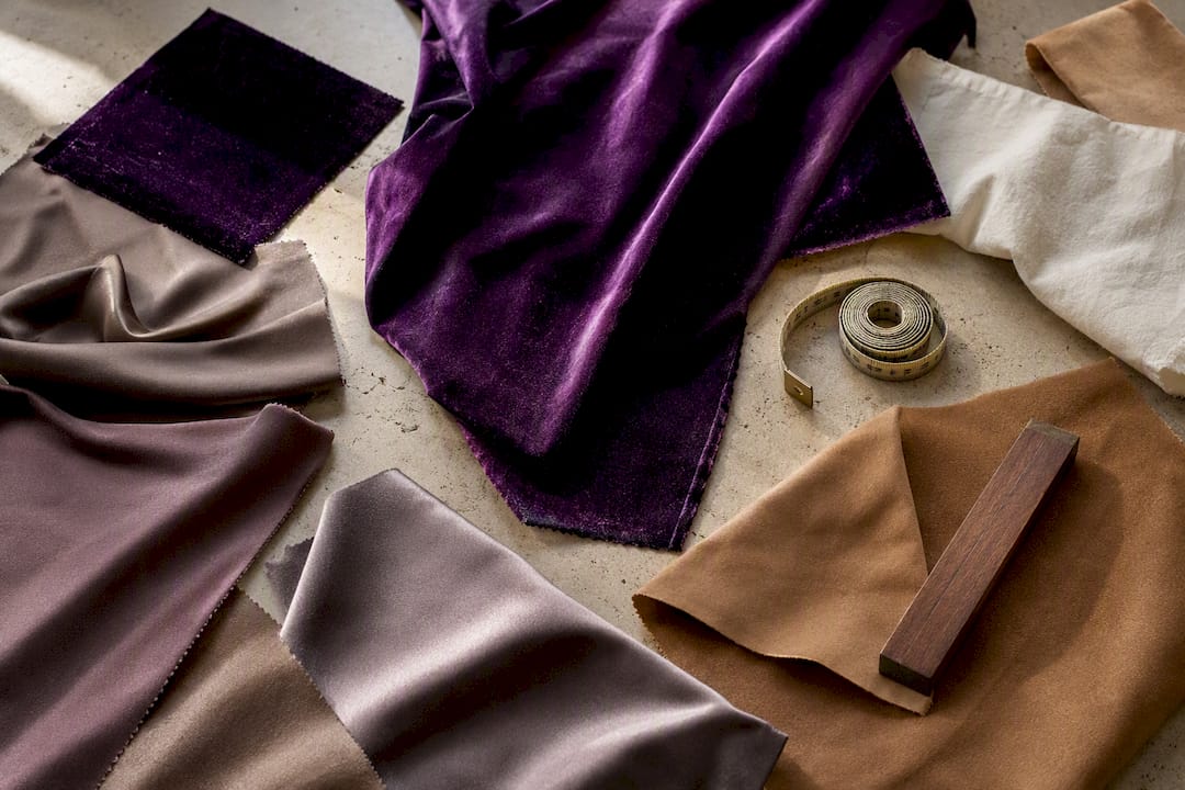 Jewel-toned fabric swatches for 2026 fashion