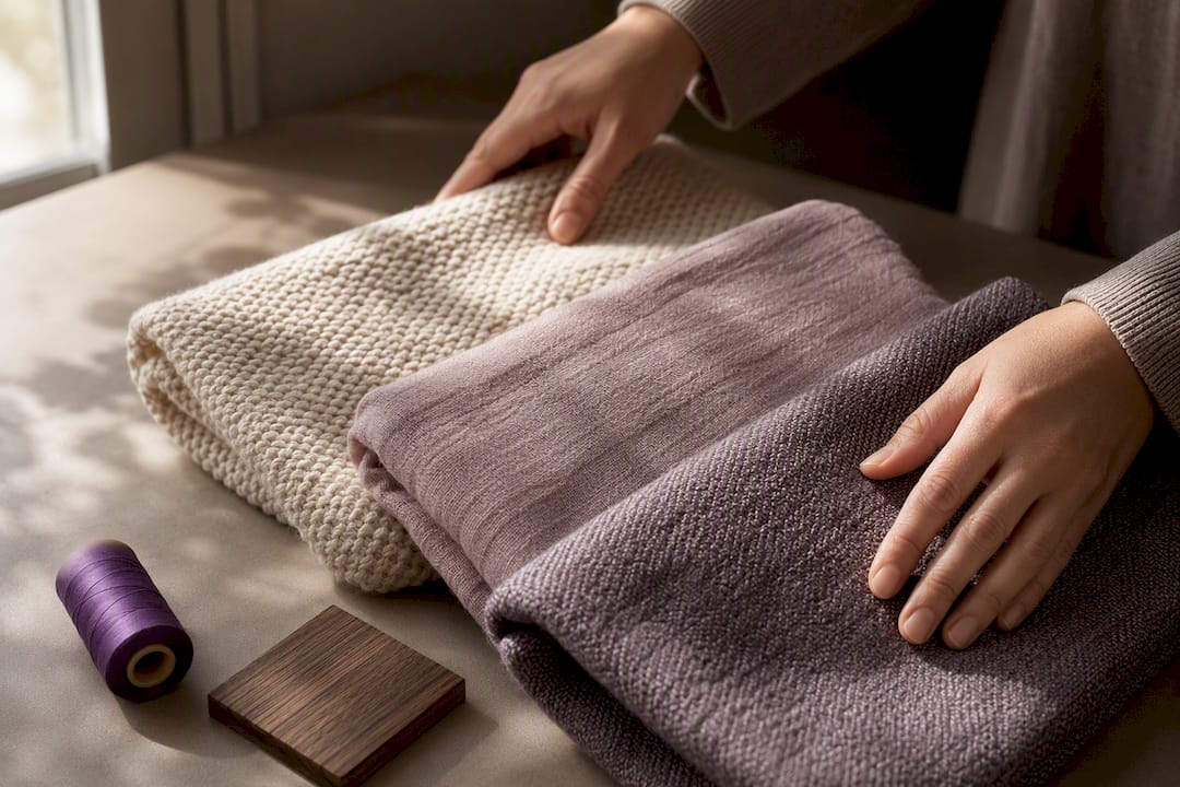 Comparing family outfit fabric textures