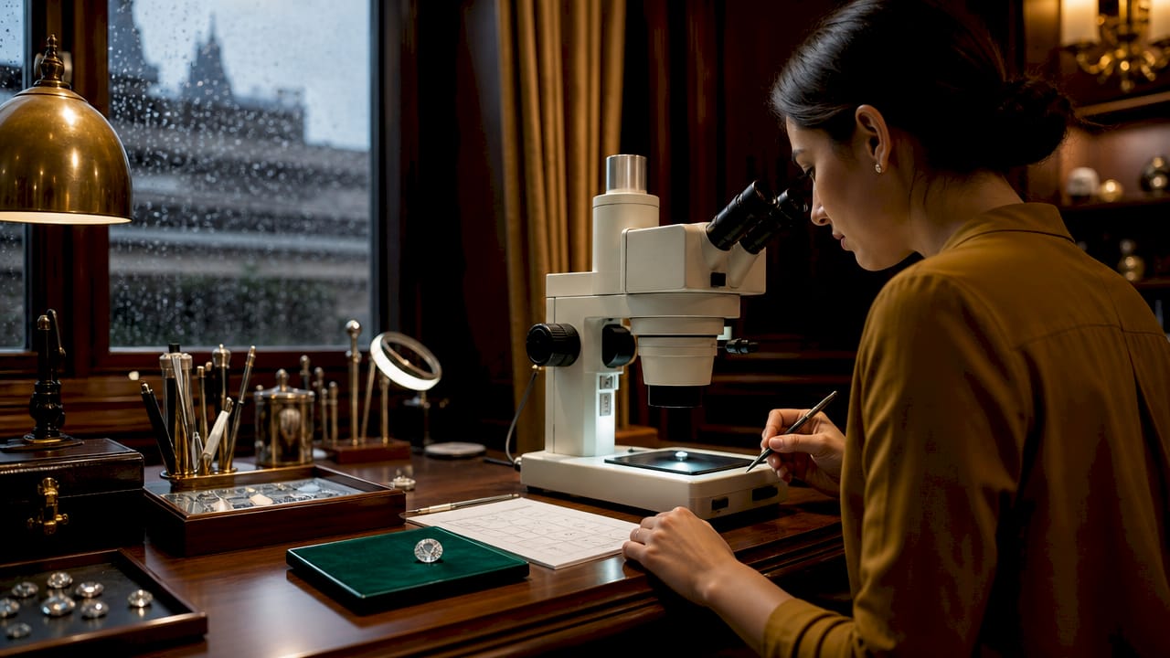 Diamond clarity inspection with microscope