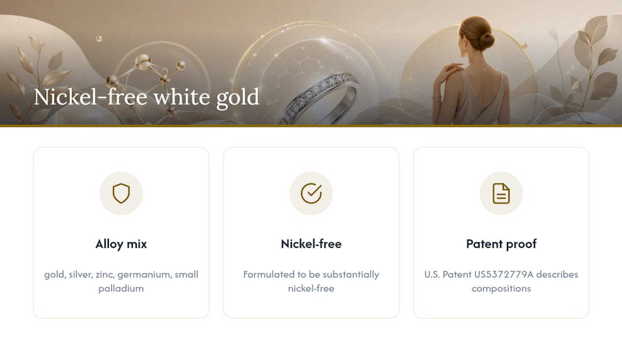 Comparison of nickel-free white gold alloy compositions