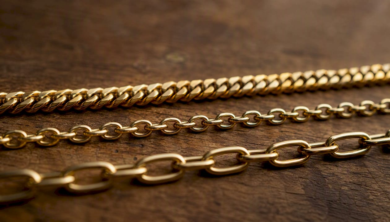 Close-up comparison of bracelet base chains