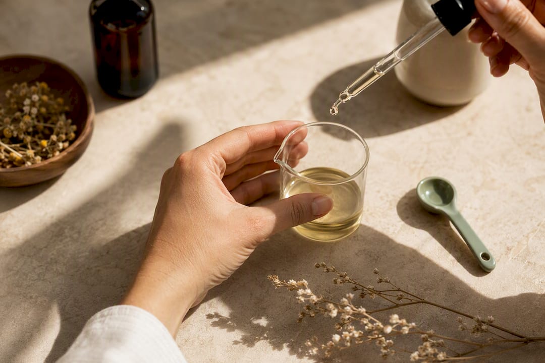 Measuring carrier oil and essential oil drops