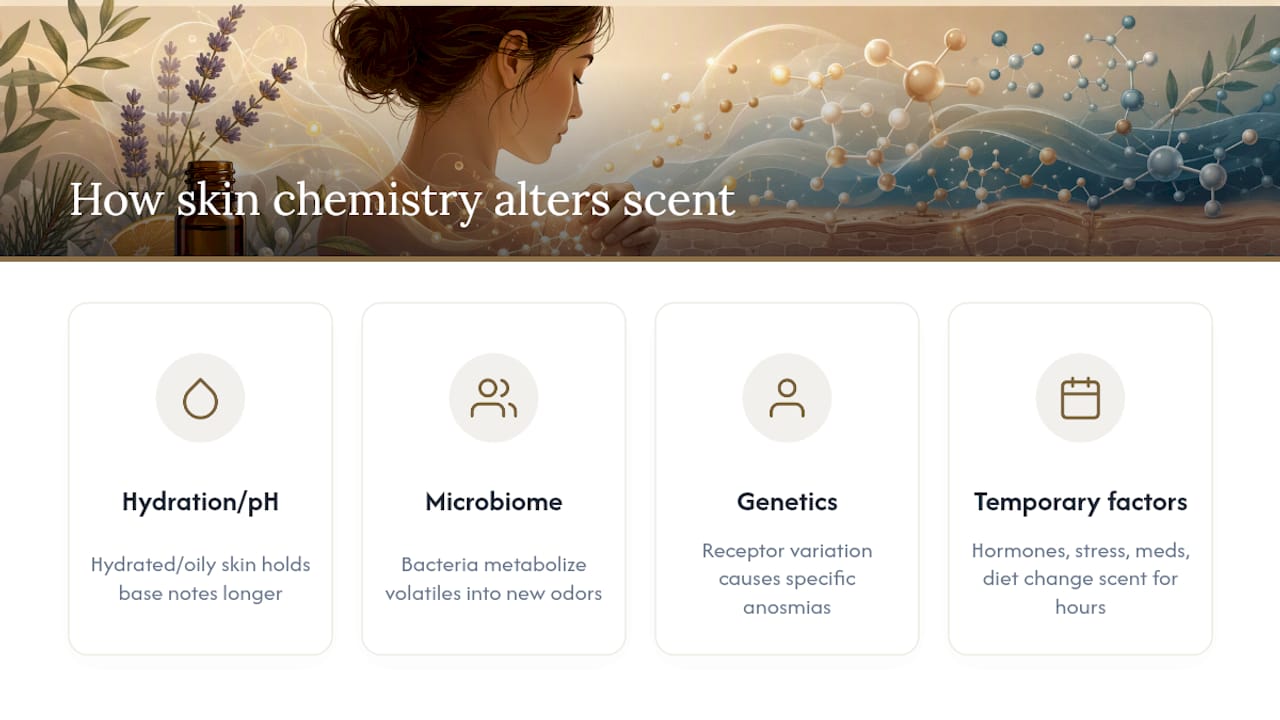 Factors that change essential oil scent on skin