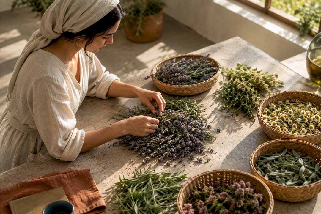 Palestinian botanicals sorted for oil production