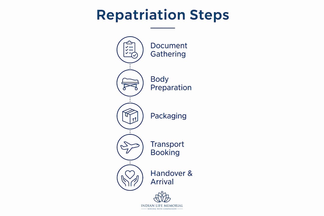 Infographic outlining repatriation coordination steps