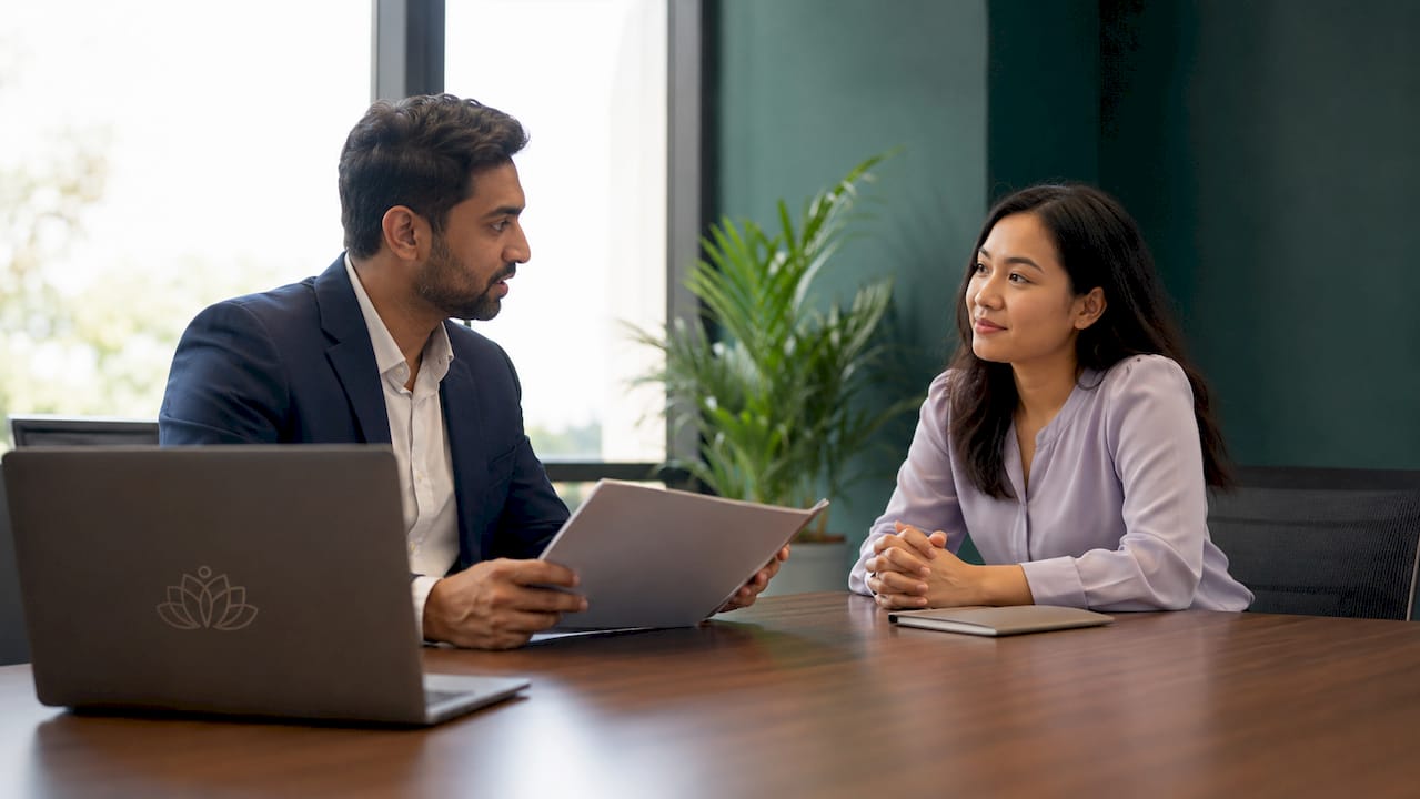 Employer and employee discussing funeral leave