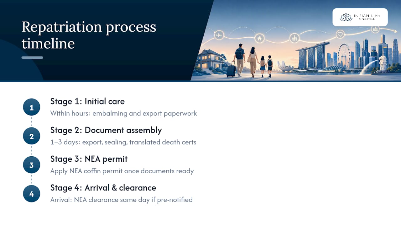 Four stages of repatriation process timeline