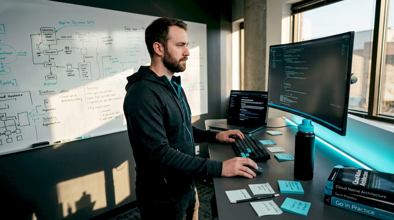 Developer auto-generating codebase documentation at workspace