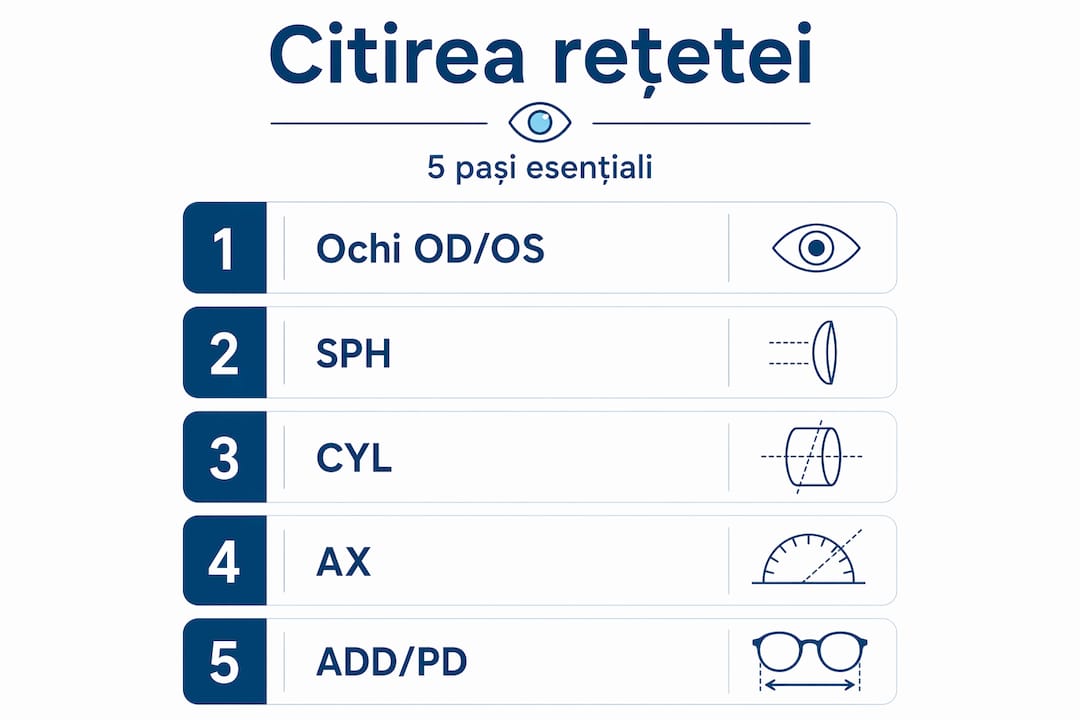 Infografic: Cum să citești și să înțelegi o rețetă pentru ochelari