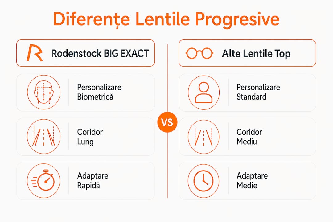 Infografic: Rodenstock vs. alte lentile progresive – comparație detaliată