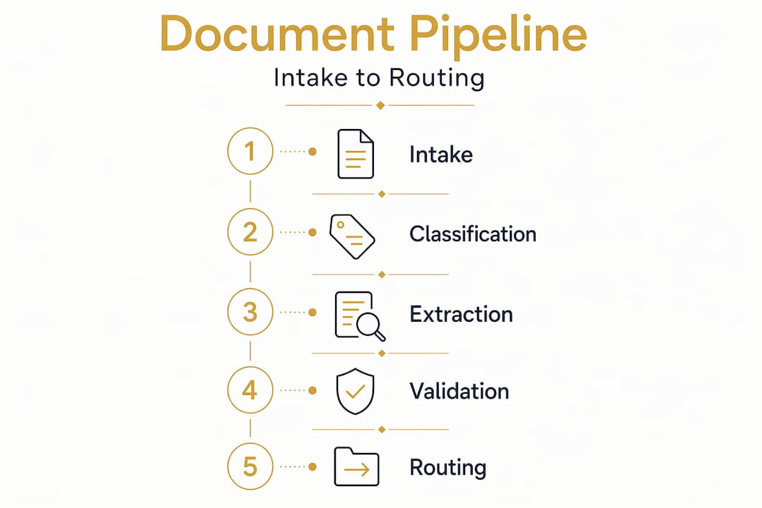 Infographic showing underwriting document process steps