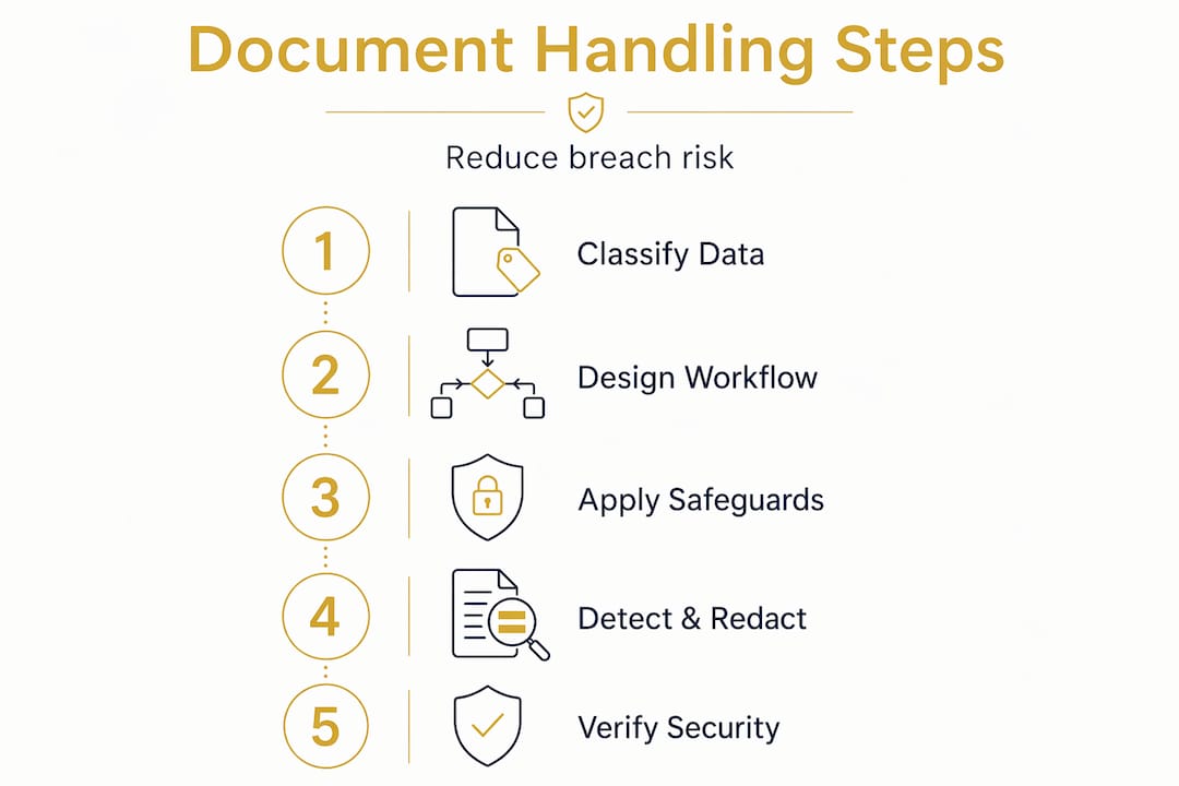 Infographic showing document handling workflow steps