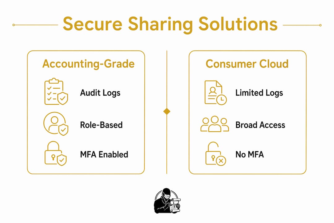 Infographic comparing secure file sharing solutions