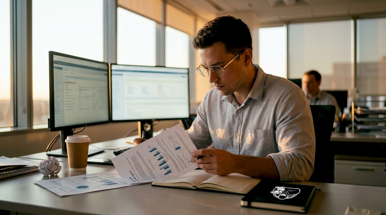 Healthcare IT professional reviewing clinical audit report