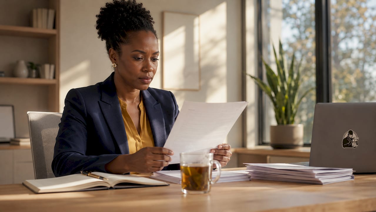 Professional reviewing document security policies