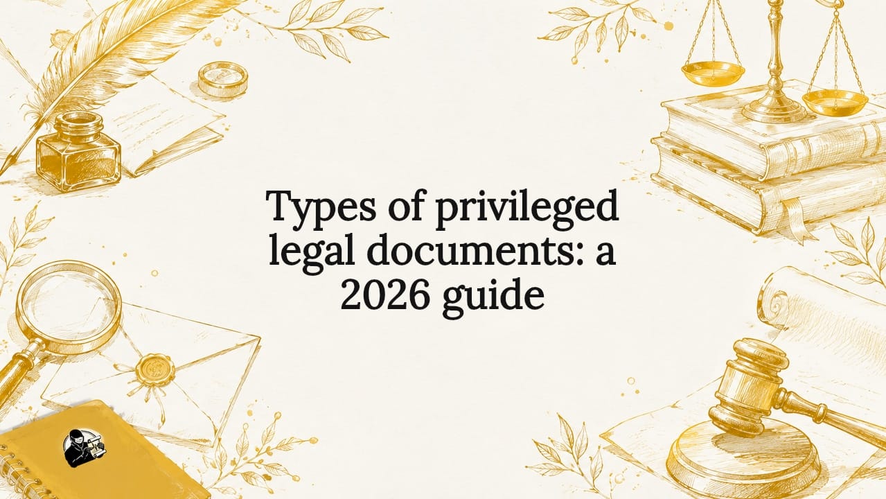 Decorative professional legal title card illustration