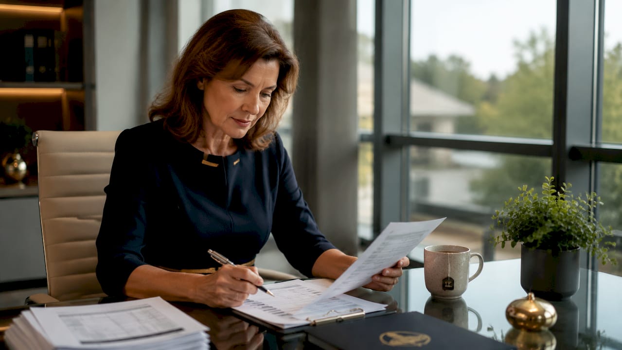 Professional reviewing audit trail documents