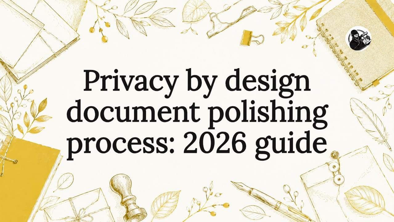 Decorative privacy design title card illustration