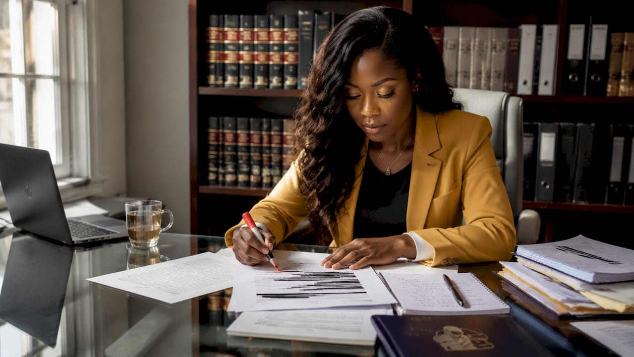 Legal professional manually redacting documents