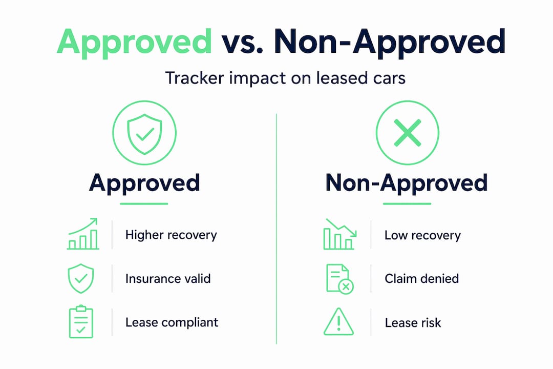 Infographic compares approved and non-approved trackers