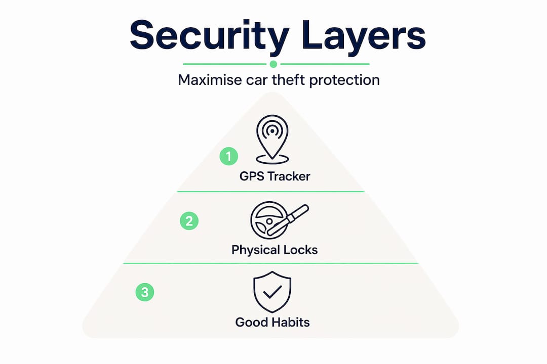 Hierarchy diagram of car theft security layers
