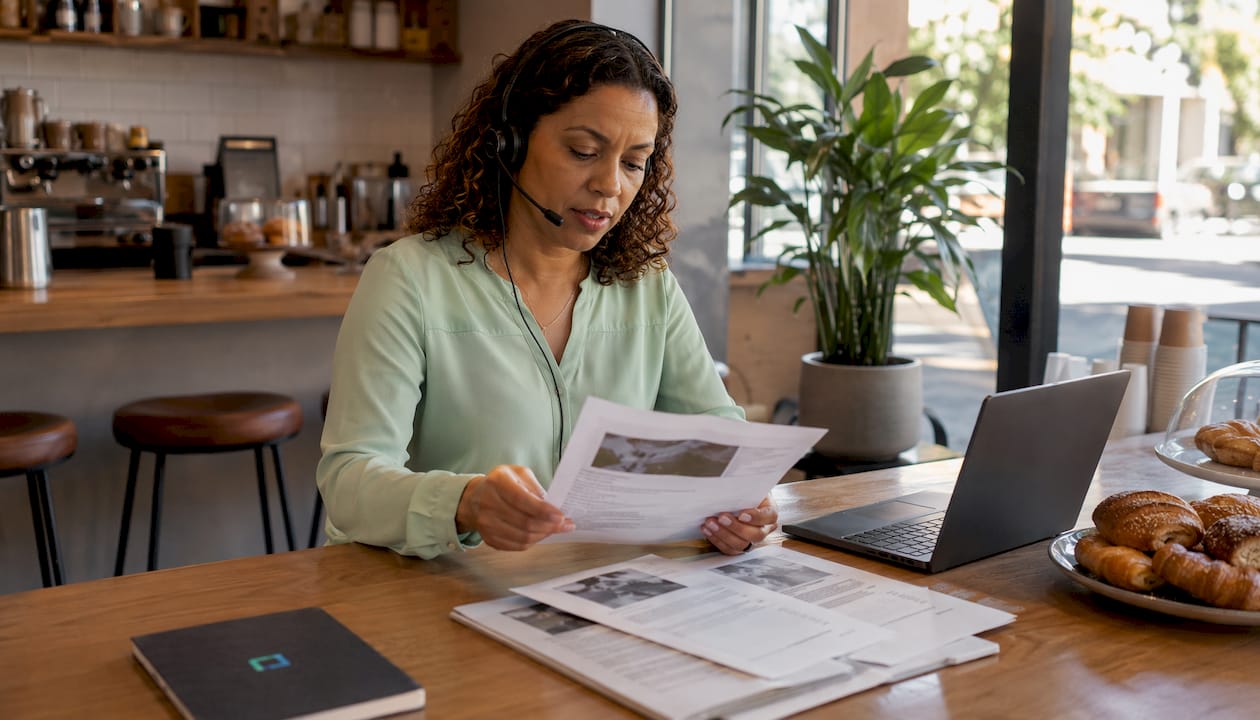 Customer service rep checking tracker certificates