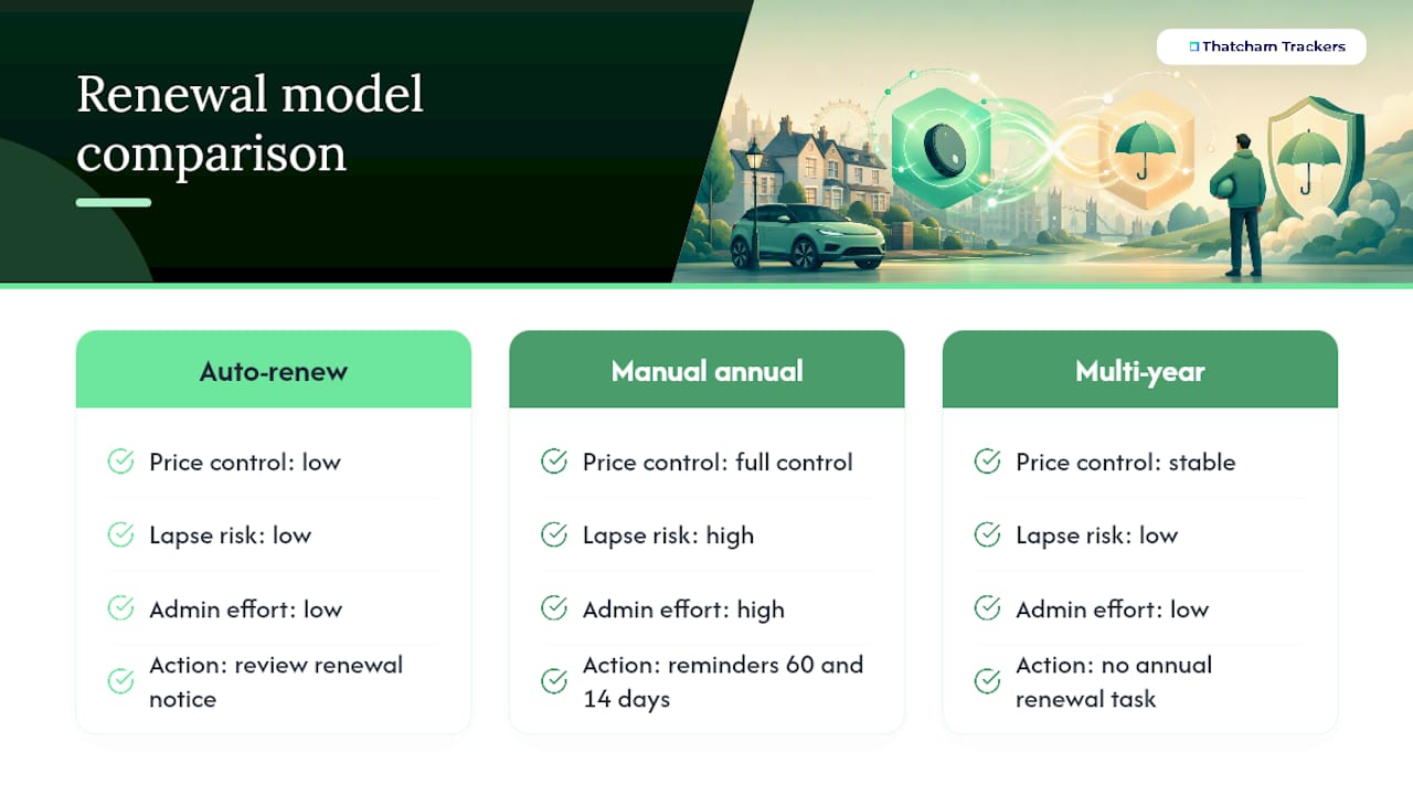 Comparison diagram of renewal models