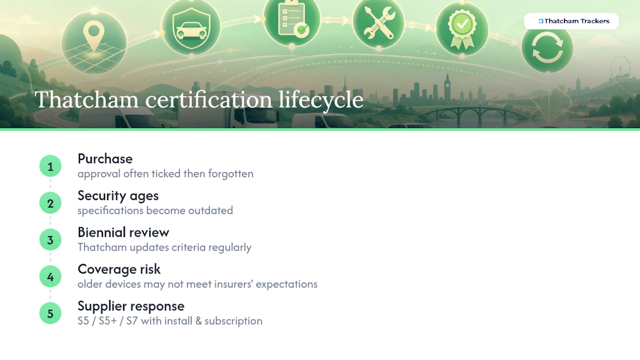Thatcham Trackers' perspective: why certification rigour still gets underestimated — overview diagram